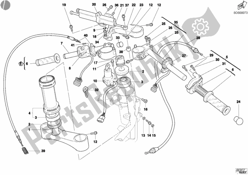 Todas as partes de Guidão do Ducati Superbike 998 R 2002